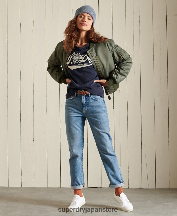 クラフトへの誇りTシャツ 女性 Superdry 衣類 海軍 2J62PZ6284