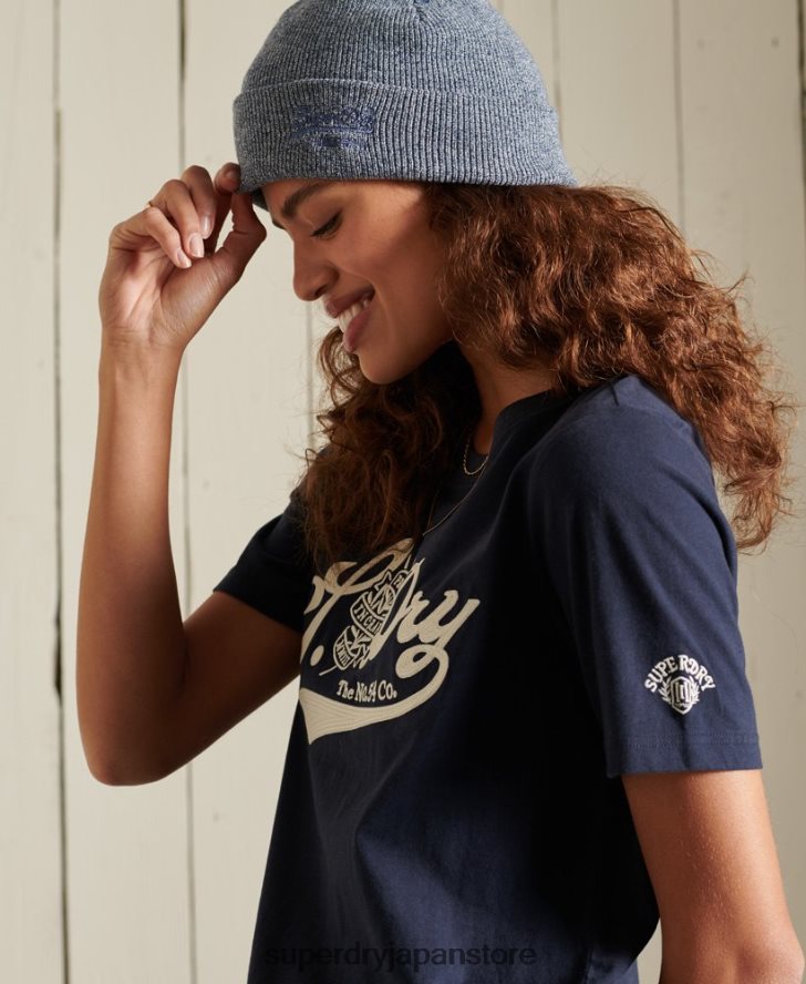 クラフトへの誇りTシャツ 女性 Superdry 衣類 海軍 2J62PZ6284