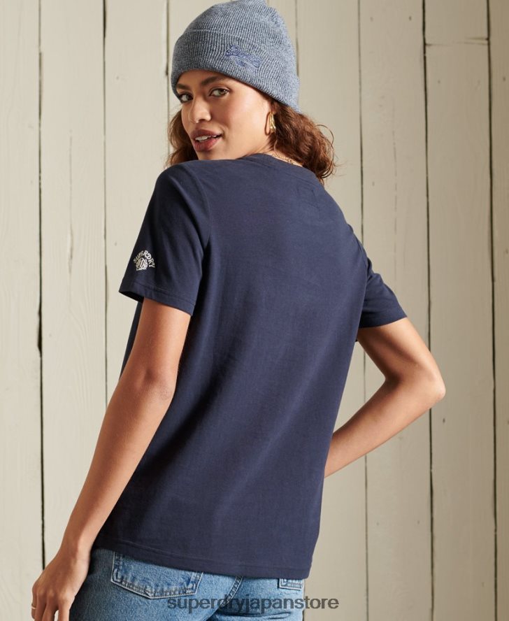 クラフトへの誇りTシャツ 女性 Superdry 衣類 海軍 2J62PZ6284