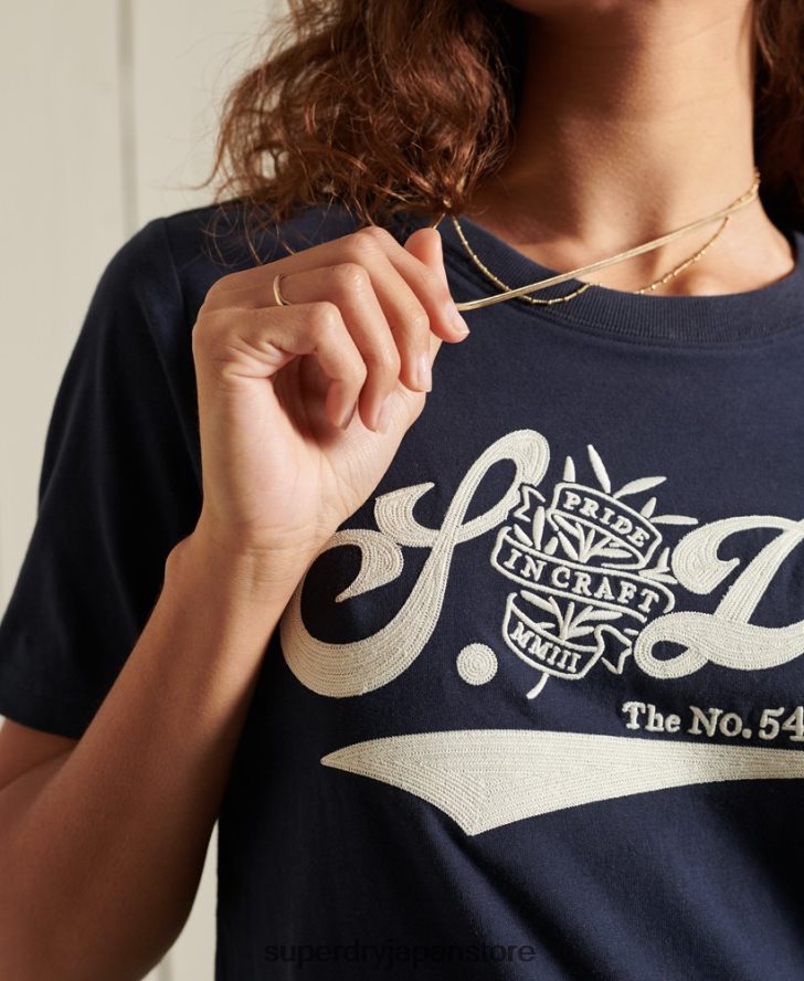 クラフトへの誇りTシャツ 女性 Superdry 衣類 海軍 2J62PZ6284