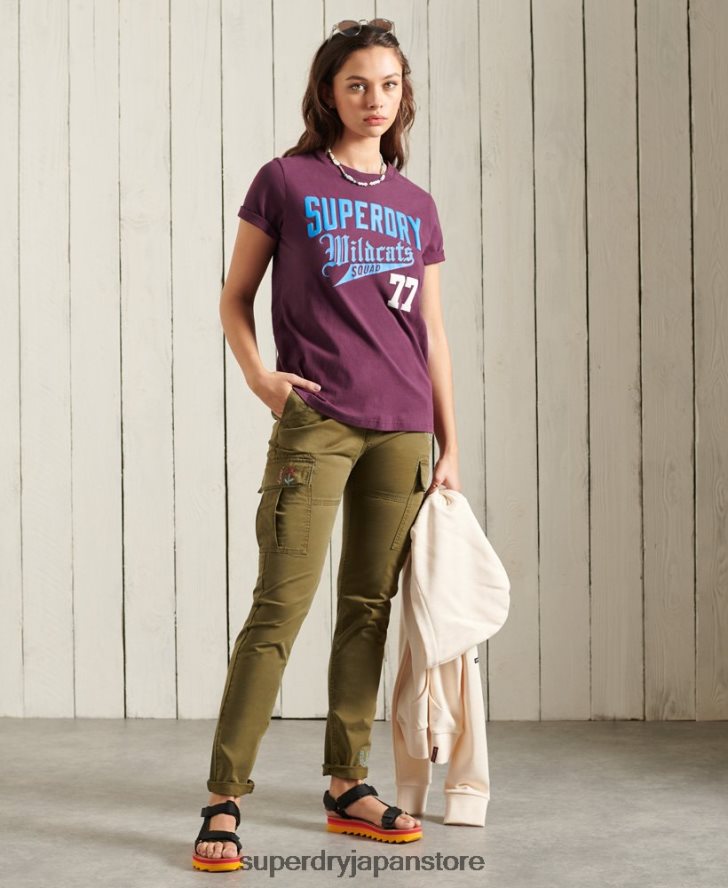 カレッジカリステートTシャツ 女性 Superdry 衣類 紫 2J62PZ6285