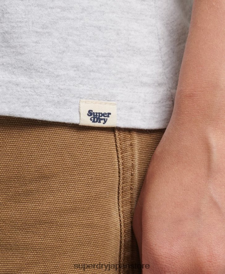 リサイクルラグランTシャツ 女性 Superdry 衣類 グレー 2J62PZ6287