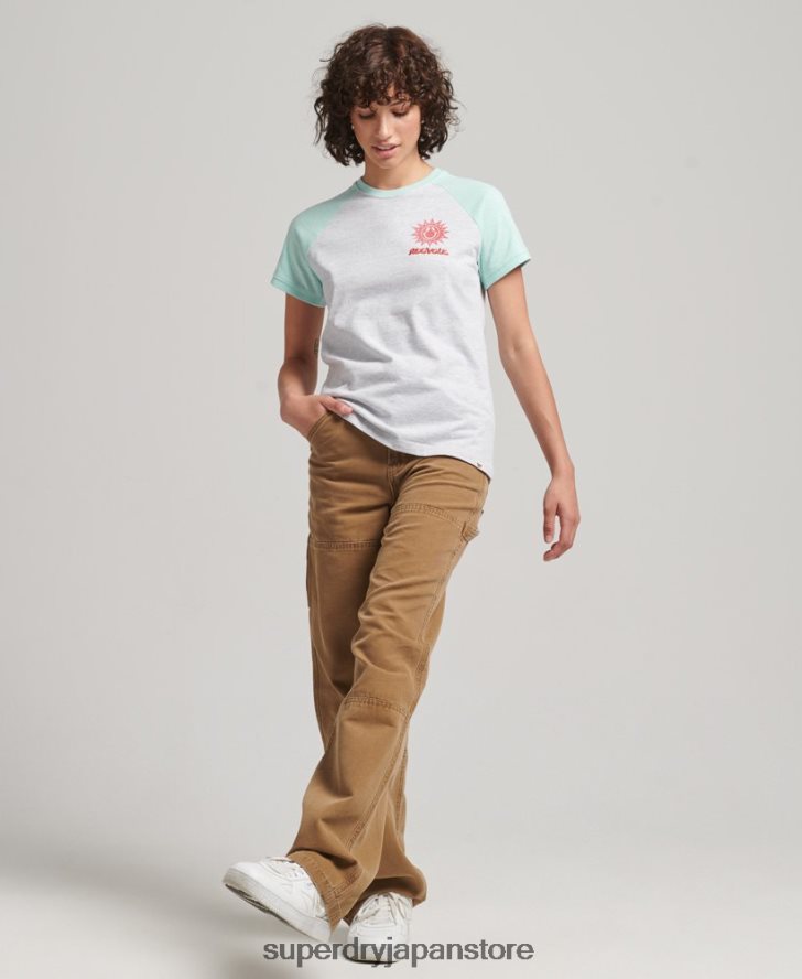 リサイクルラグランTシャツ 女性 Superdry 衣類 グレー 2J62PZ6287