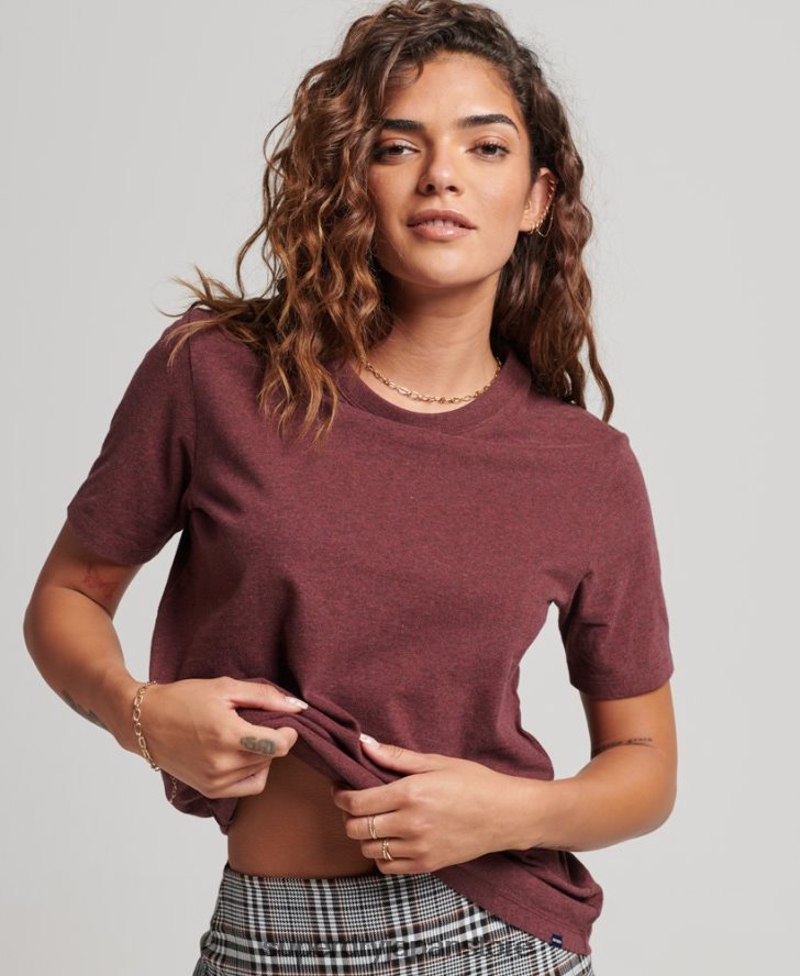 オーガニックコットン エッセンシャルロゴ Tシャツ 女性 Superdry 衣類 赤 2J62PZ6288