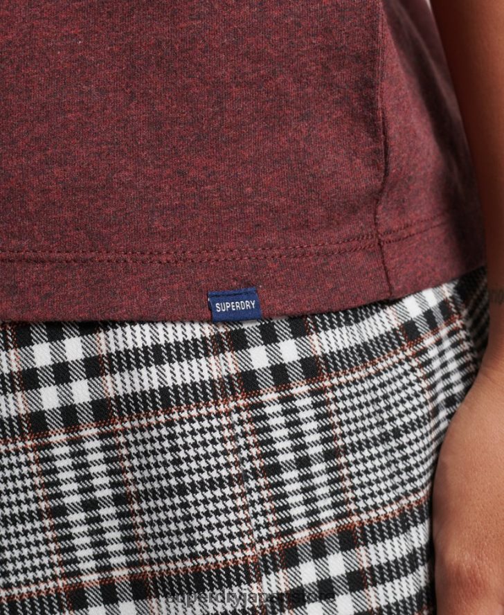 オーガニックコットン エッセンシャルロゴ Tシャツ 女性 Superdry 衣類 赤 2J62PZ6288