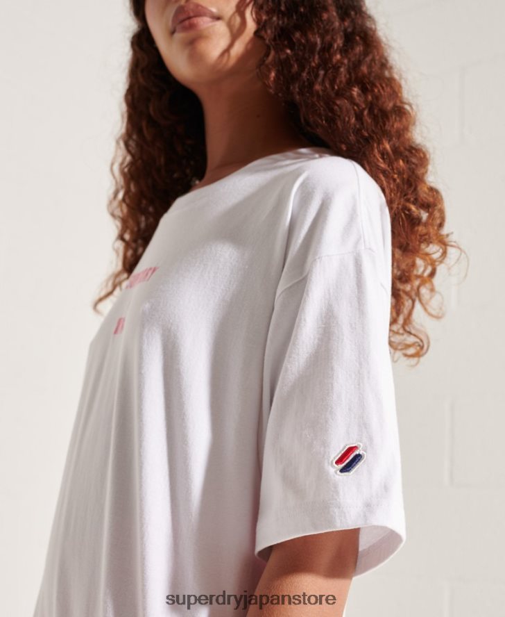 コーポレートロゴ ブライツ Tシャツ 女性 Superdry 衣類 白 2J62PZ6289