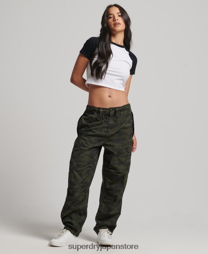 オーガニックコットン クロップドベースボール Tシャツ 女性 Superdry 衣類 白 2J62PZ6290