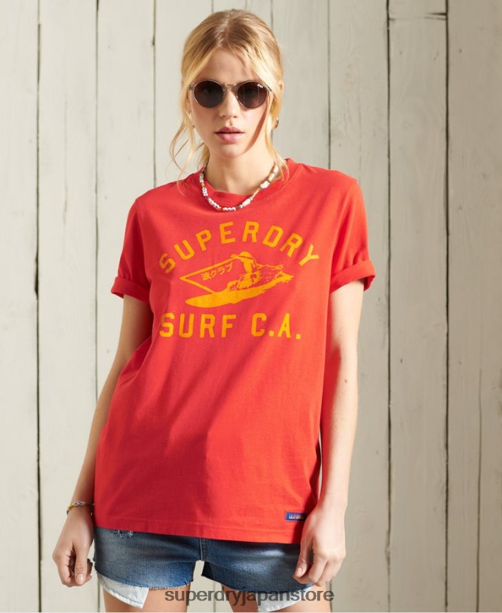 カリサーフクラシックTシャツ 女性 Superdry 衣類 赤 2J62PZ6292