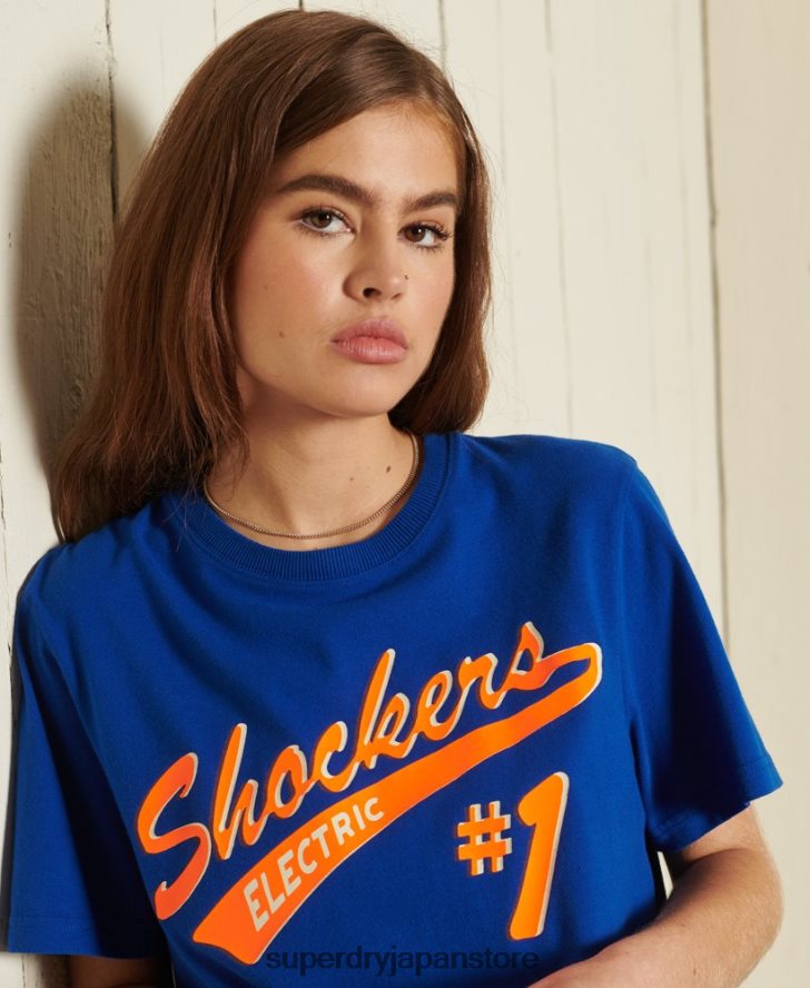 オーバーサイズのボヘミアン＆ロック T シャツ 女性 Superdry 衣類 濃紺 2J62PZ6295