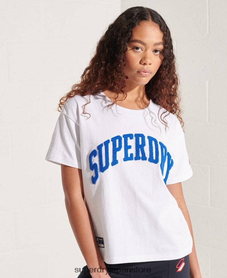 代表アーチ ボクシー T シャツ 女性 Superdry 衣類 白 2J62PZ6296