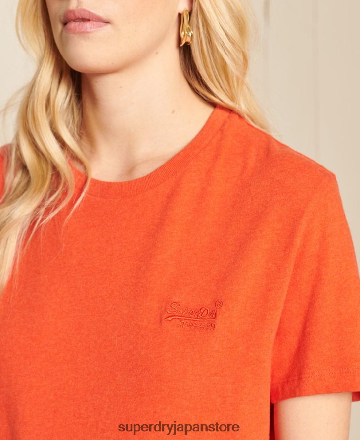 オーガニックコットン ルーズフィット ヴィンテージロゴ Tシャツ 女性 Superdry 衣類 オレンジ 2J62PZ6297