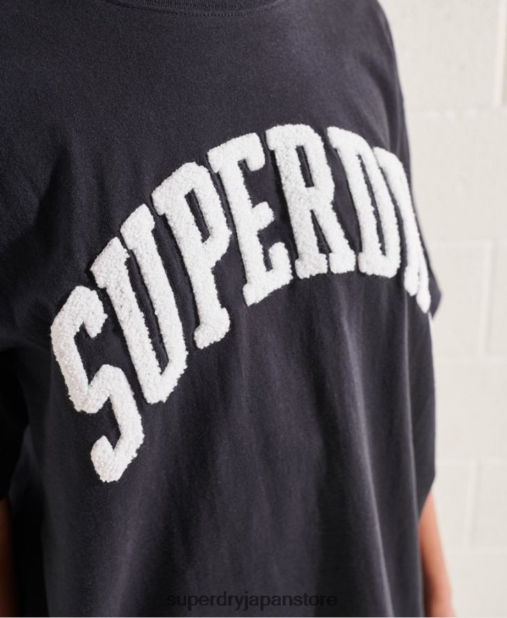 バーシティアーチ モノラル Tシャツ 女性 Superdry 衣類 海軍 2J62PZ6299