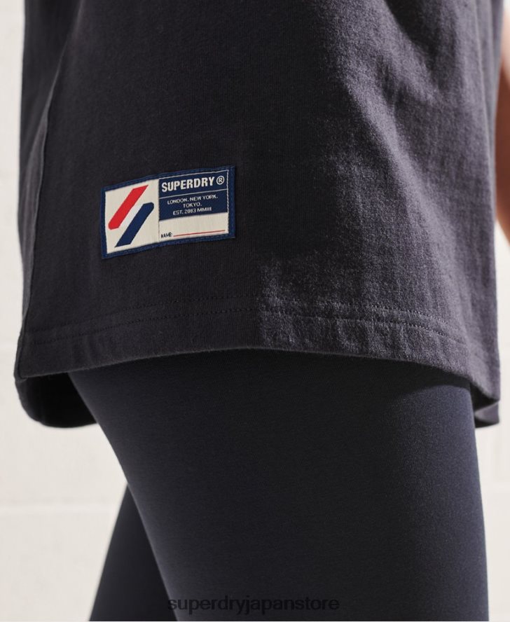 バーシティアーチ モノラル Tシャツ 女性 Superdry 衣類 海軍 2J62PZ6299