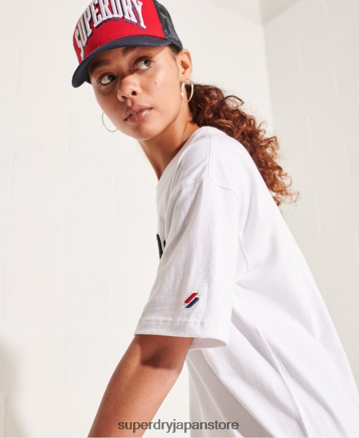 バーシティアーチ モノラル Tシャツ 女性 Superdry 衣類 白 2J62PZ6300