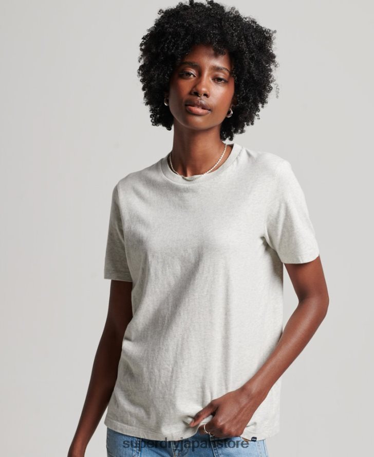 オーガニックコットン エッセンシャル Tシャツ 女性 Superdry 衣類 ライトグレー 2J62PZ6302