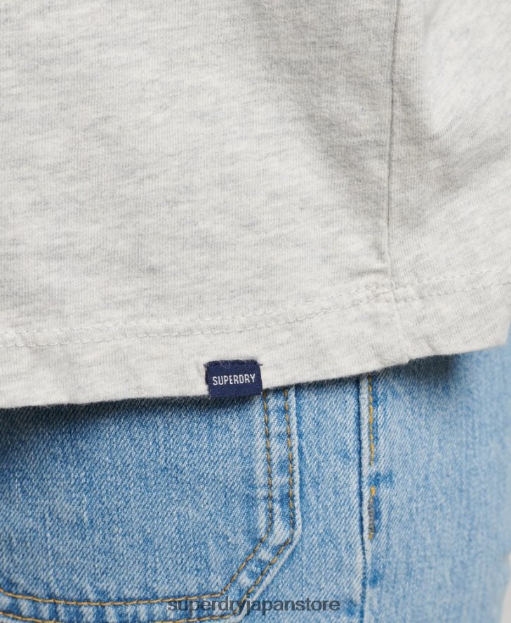 オーガニックコットン エッセンシャル Tシャツ 女性 Superdry 衣類 ライトグレー 2J62PZ6302