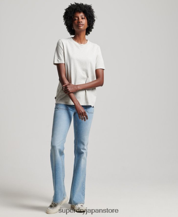 オーガニックコットン エッセンシャル Tシャツ 女性 Superdry 衣類 ライトグレー 2J62PZ6302
