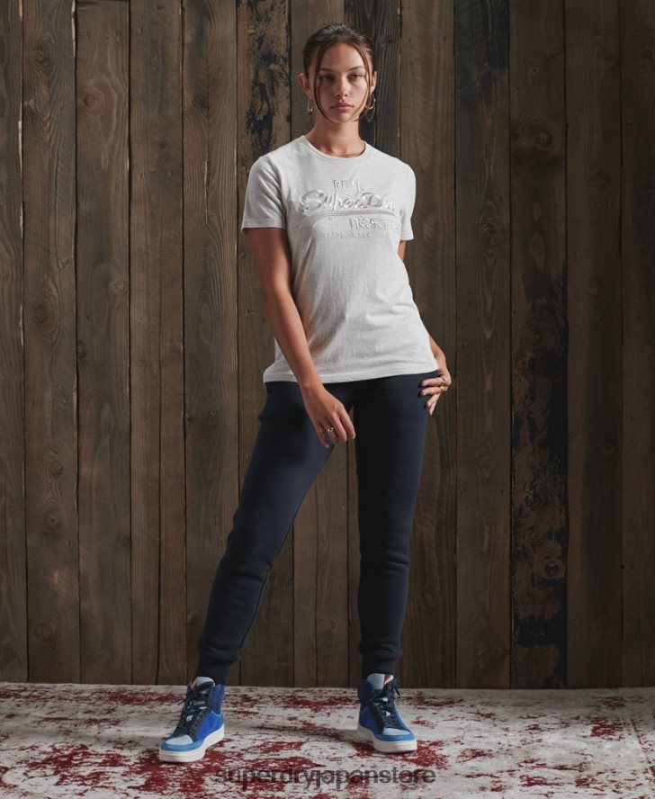 ヴィンテージロゴ 同系色刺繍 Tシャツ 女性 Superdry 衣類 ライトグレー 2J62PZ6305