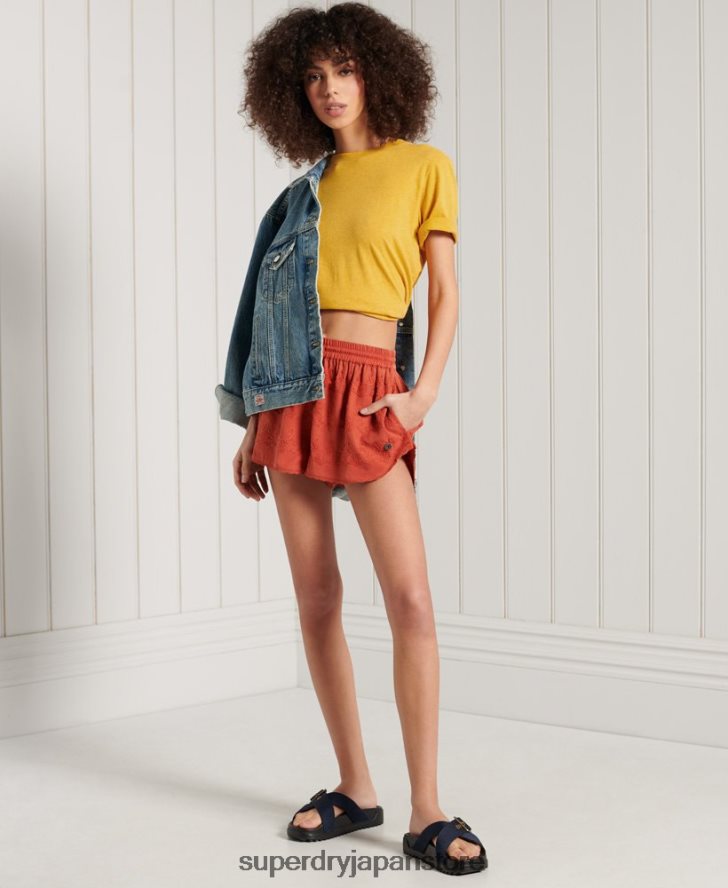 オーガニックコットン エッセンシャル Tシャツ 女性 Superdry 衣類 オレンジ 2J62PZ6306