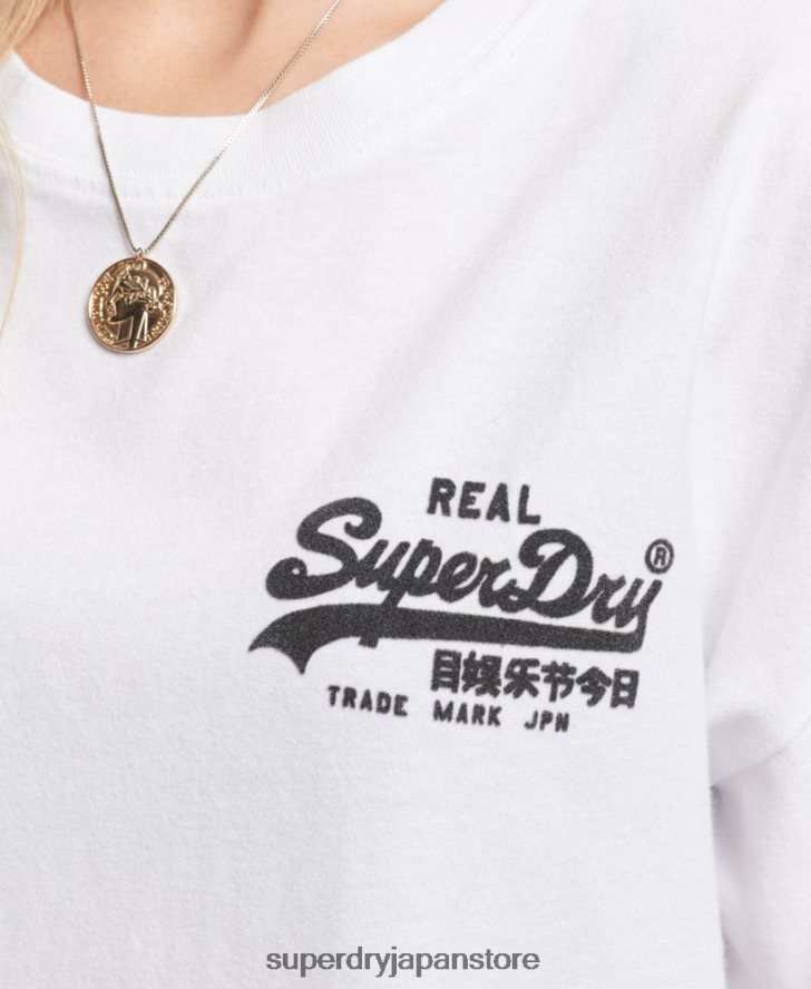 ヴィンテージロゴボックスフィットTシャツ 女性 Superdry 衣類 白 2J62PZ6308