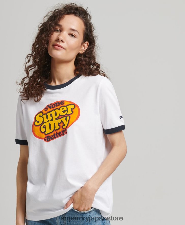 クーパーノスタルジアTシャツ 女性 Superdry 衣類 白 2J62PZ6309