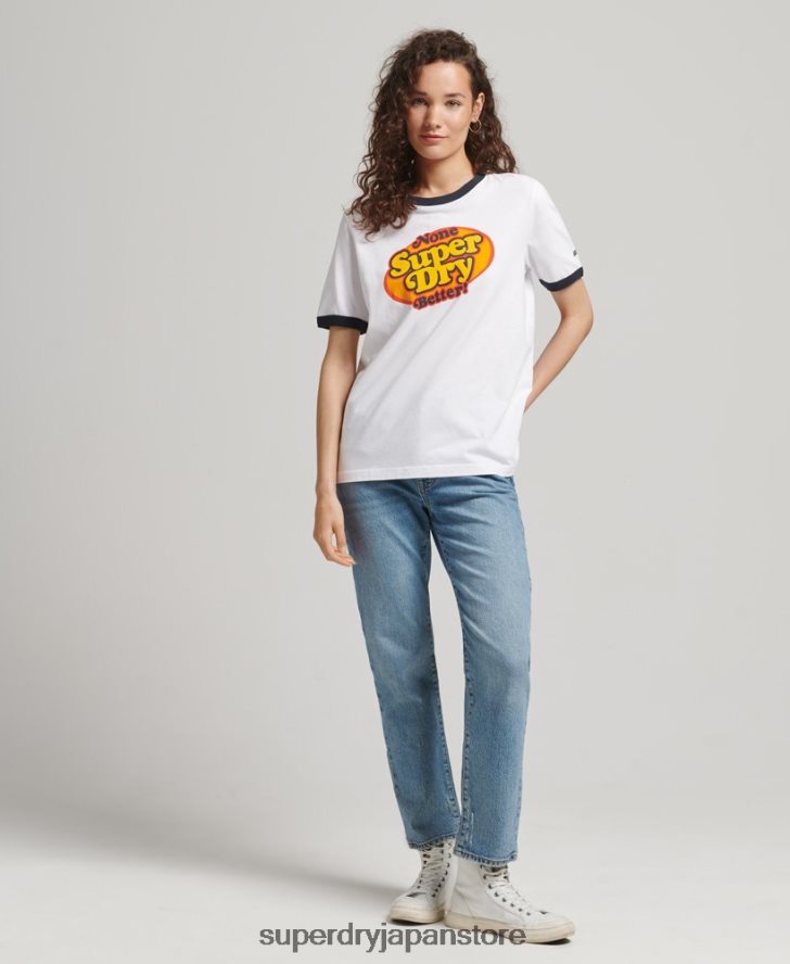 クーパーノスタルジアTシャツ 女性 Superdry 衣類 白 2J62PZ6309