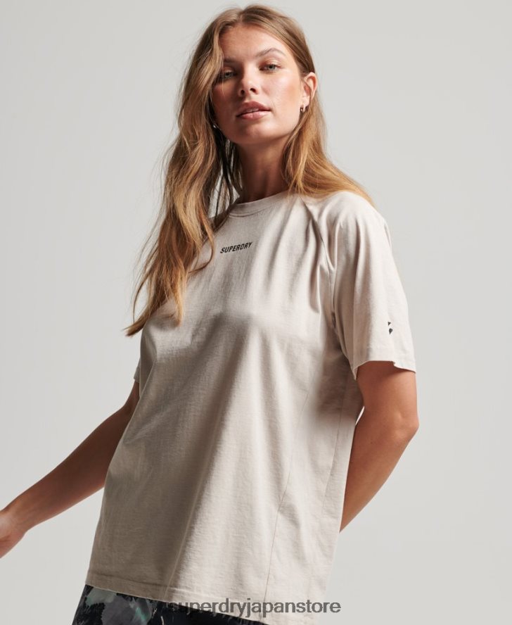 オーガニックコットンコア半袖Tシャツ 女性 Superdry 衣類 ベージュ 2J62PZ6312