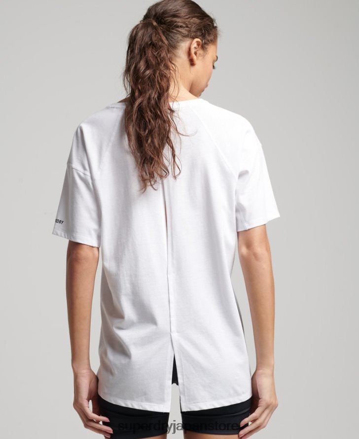 ランニング半袖Tシャツ 女性 Superdry 衣類 白 2J62PZ6317