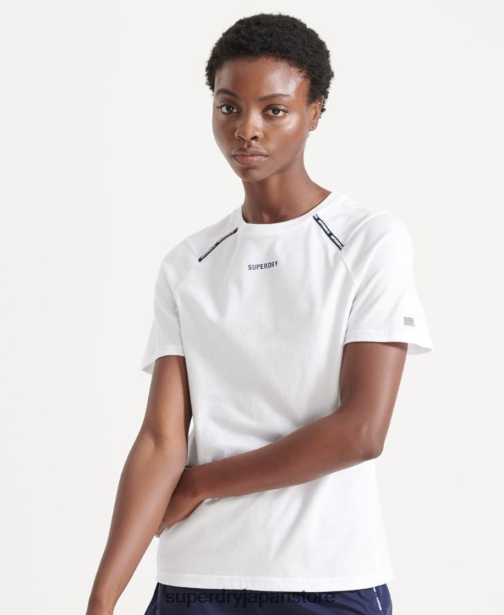 ランニング半袖Tシャツ 女性 Superdry 衣類 白 2J62PZ6344