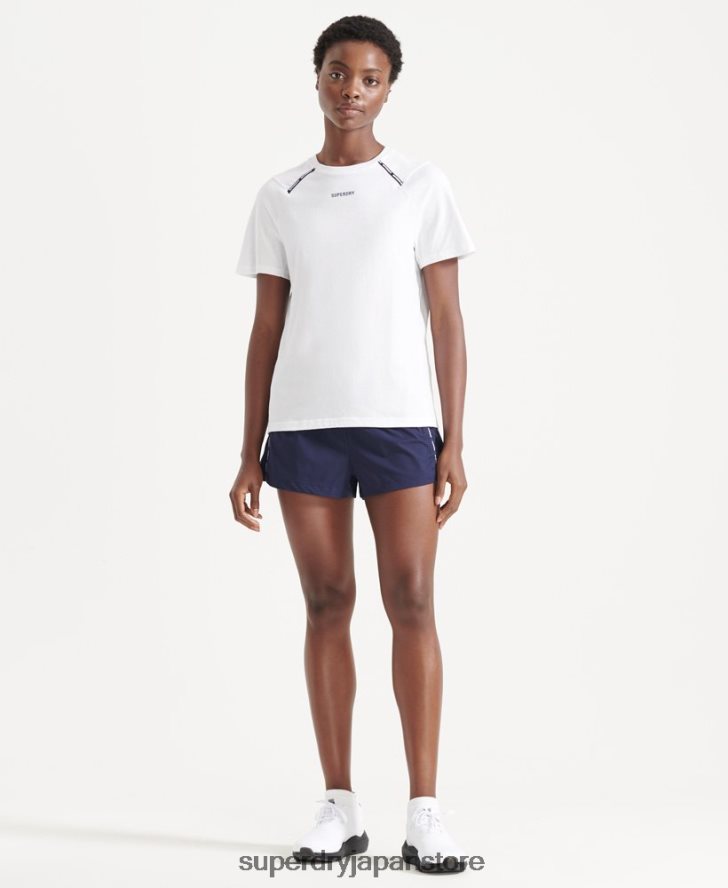 ランニング半袖Tシャツ 女性 Superdry 衣類 白 2J62PZ6344