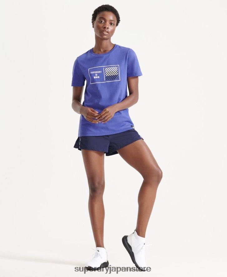 トレインコアグラフィックTシャツ 女性 Superdry 衣類 青 2J62PZ6352