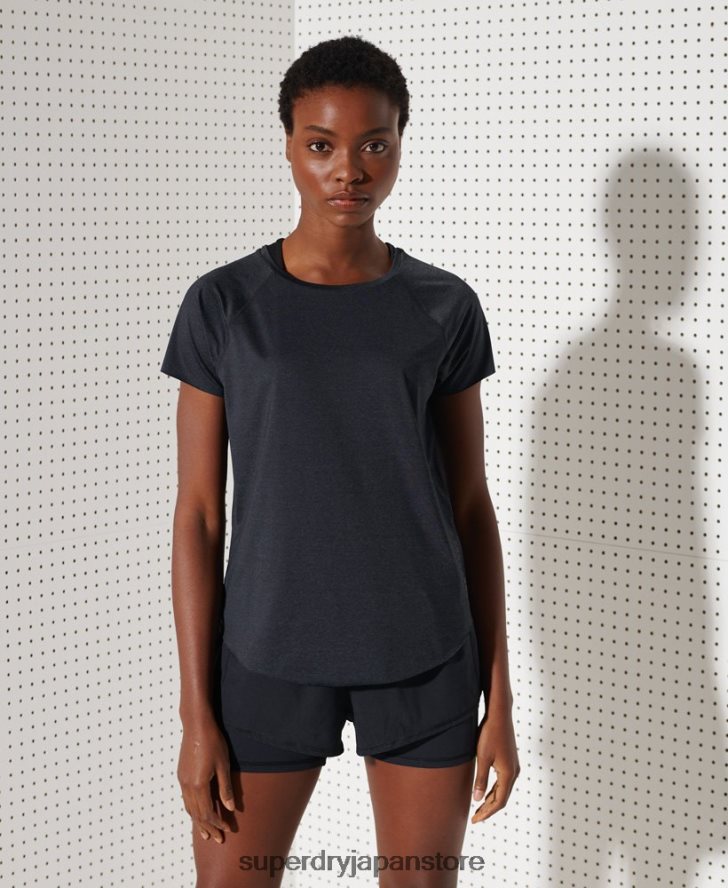 ランニングフリーTシャツ 女性 Superdry 衣類 黒 2J62PZ6357