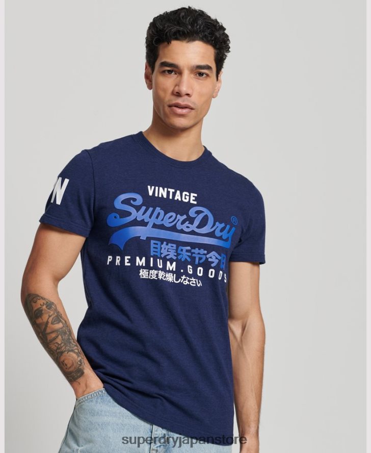オーガニックコットン クラシック グラフィック ロゴ Tシャツ 男性 Superdry 衣類 濃紺 2J62PZ6358