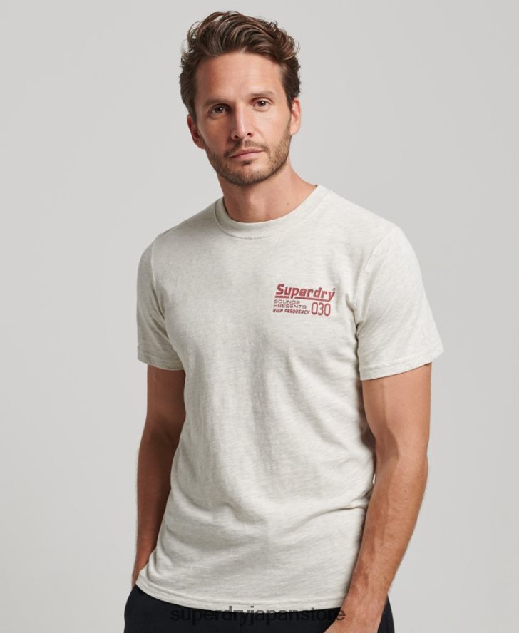 ヴィンテージレコードレーベルTシャツ 男性 Superdry 衣類 グレー 2J62PZ6359