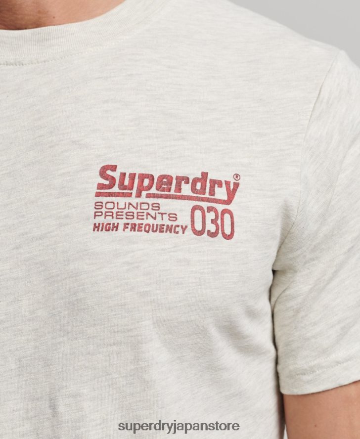ヴィンテージレコードレーベルTシャツ 男性 Superdry 衣類 グレー 2J62PZ6359