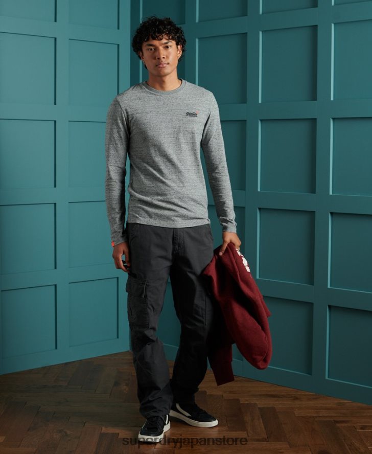 オーガニックコットン ヴィンテージ刺繍 Tシャツ 男性 Superdry 衣類 グレー 2J62PZ6477