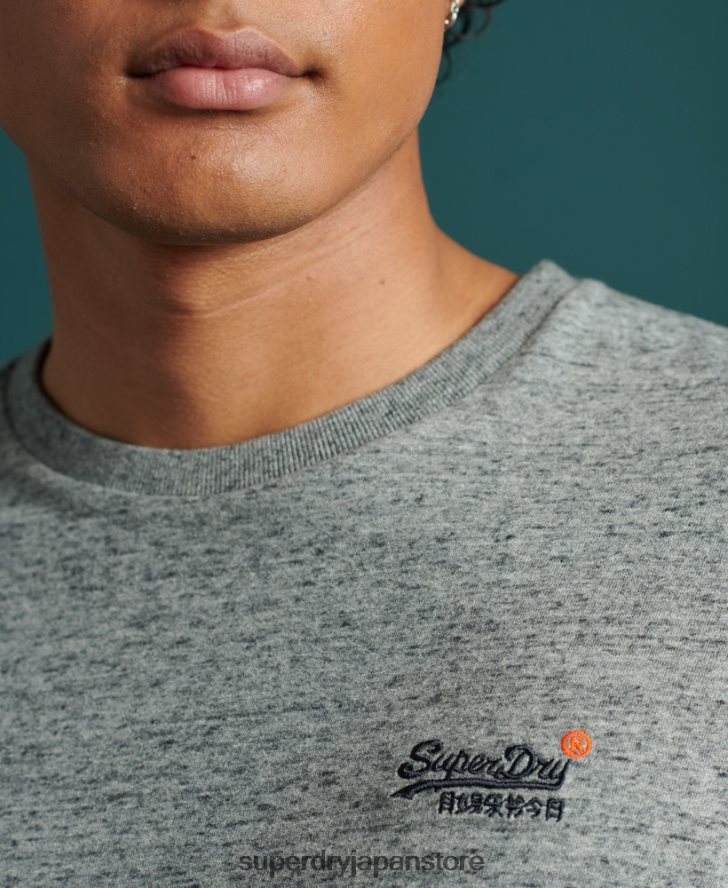 オーガニックコットン ヴィンテージ刺繍 Tシャツ 男性 Superdry 衣類 グレー 2J62PZ6477