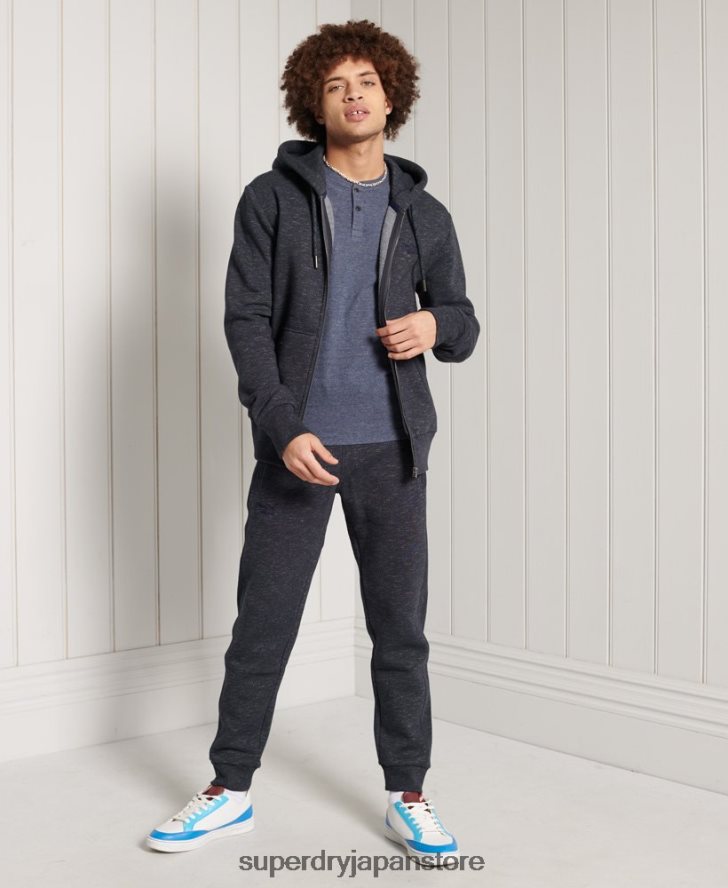 オーガニックコットン半袖ヘンリーTシャツ 男性 Superdry 衣類 海軍 2J62PZ6491