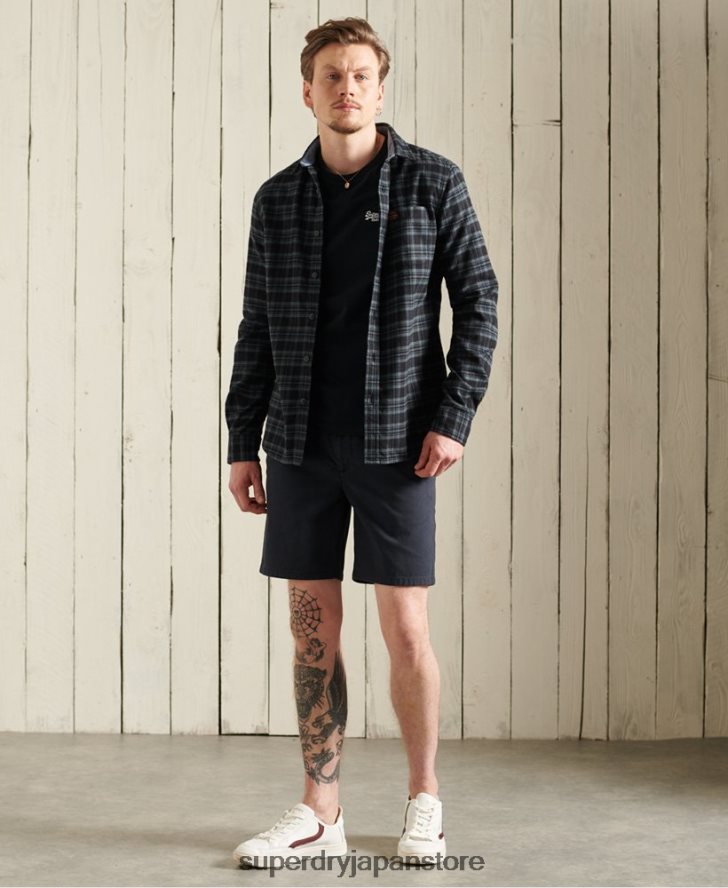オーガニックコットン ヴィンテージ刺繍 Tシャツ 男性 Superdry 衣類 海軍 2J62PZ6500