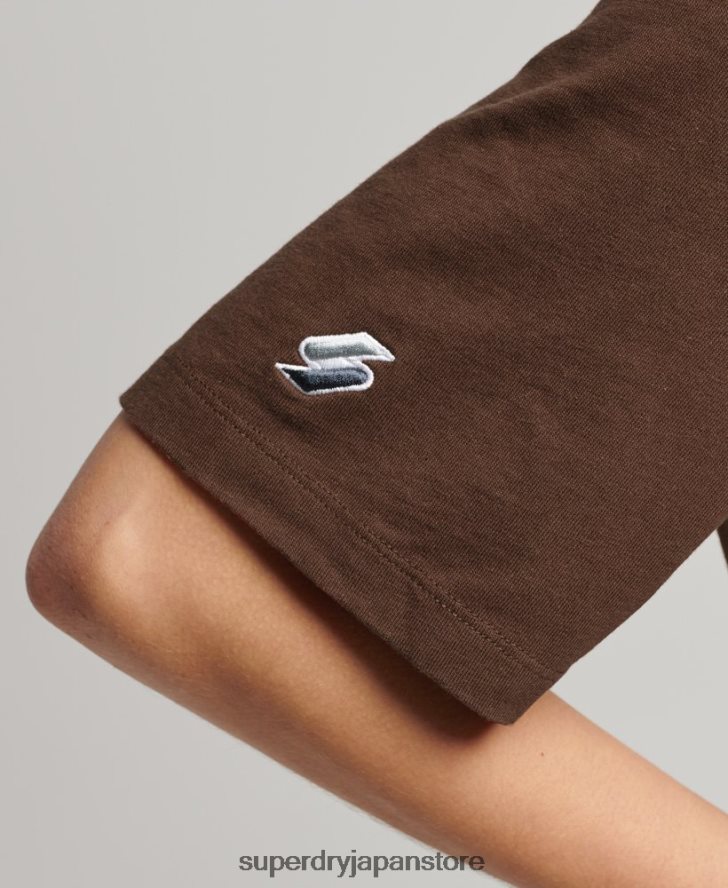 コードリニア ルーズ T シャツ 女性 Superdry 衣類 茶色 2J62PZ6564