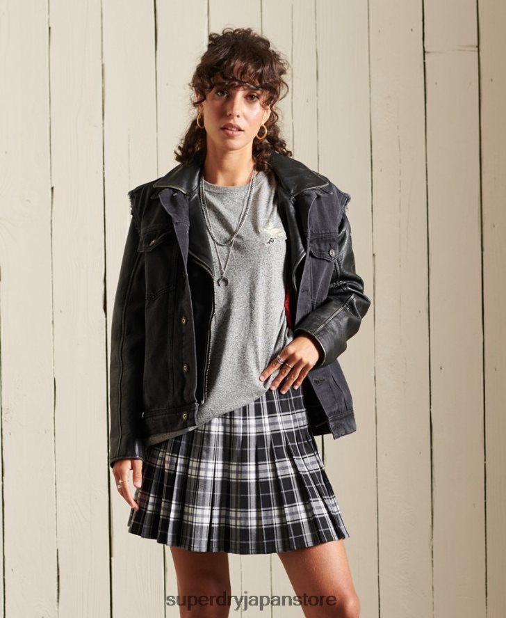 ルーズフィット ボヘミアン ロック グラフィック T シャツ 女性 Superdry 衣類 グレー 2J62PZ6607