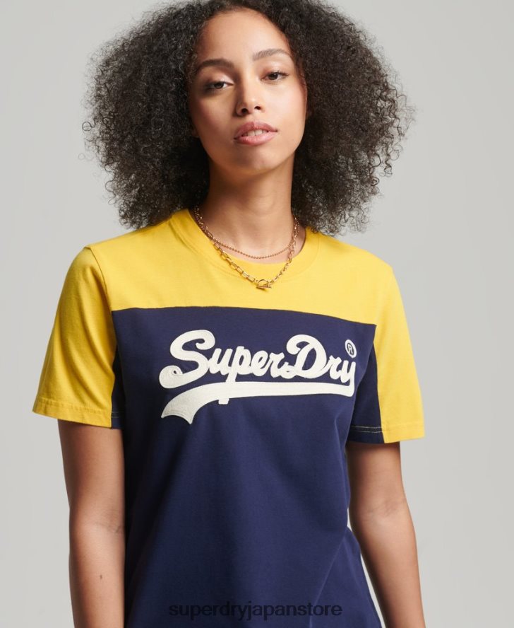 ヴィンテージロゴカレッジTシャツ 女性 Superdry 衣類 海軍 2J62PZ6692