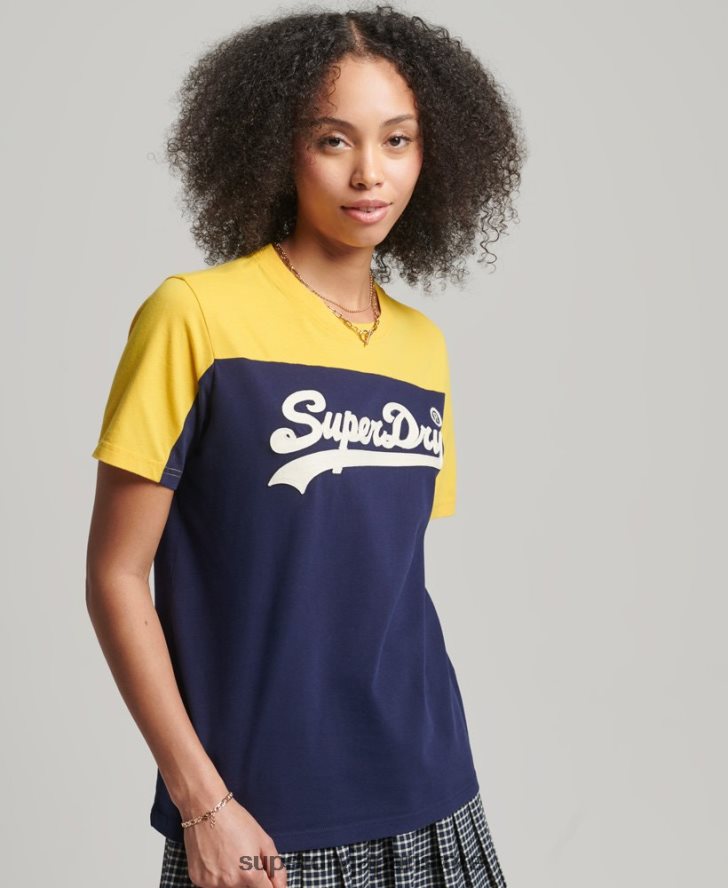 ヴィンテージロゴカレッジTシャツ 女性 Superdry 衣類 海軍 2J62PZ6692