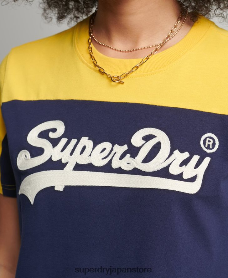 ヴィンテージロゴカレッジTシャツ 女性 Superdry 衣類 海軍 2J62PZ6692