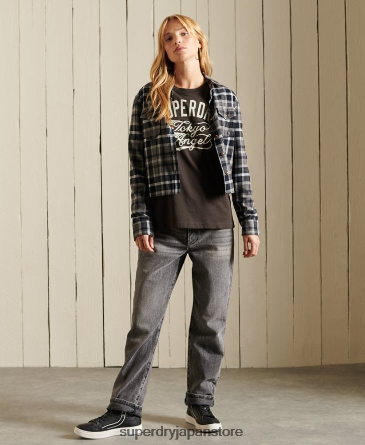 スクリプトスタイルワークウェアTシャツ 女性 Superdry 衣類 茶色 2J62PZ6750