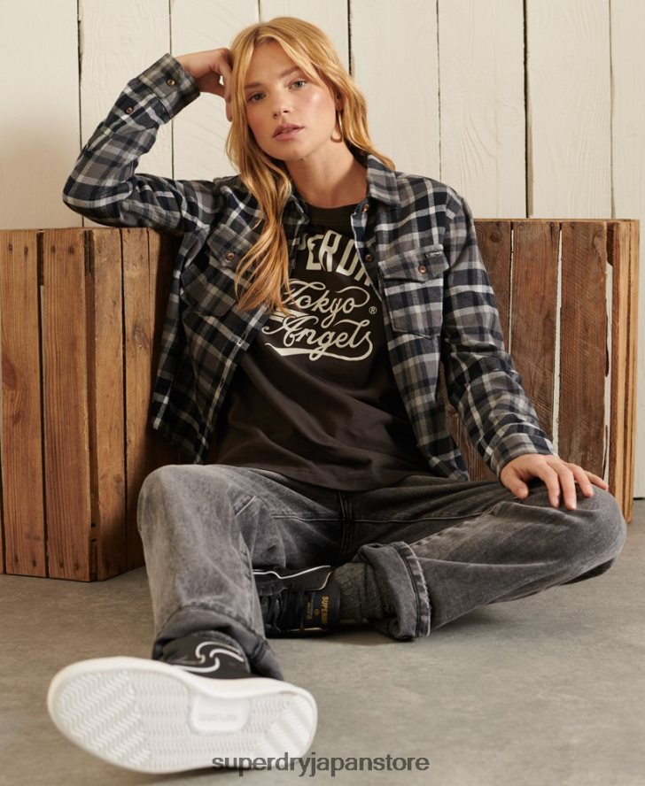 スクリプトスタイルワークウェアTシャツ 女性 Superdry 衣類 茶色 2J62PZ6750