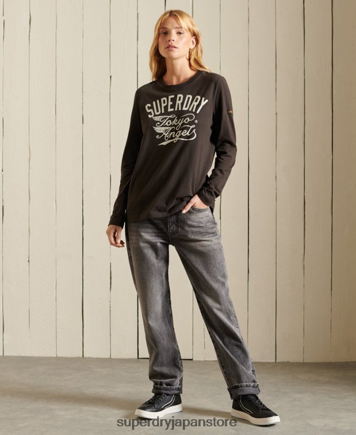 スクリプトスタイルワークウェアTシャツ 女性 Superdry 衣類 茶色 2J62PZ6750