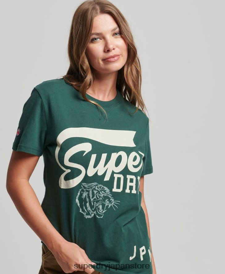 ルーズフィットのトラック&フィールドクラシックTシャツ 女性 Superdry 衣類 緑 2J62PZ6762
