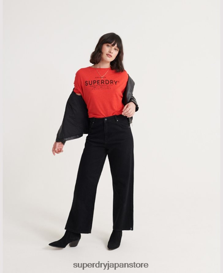 デザートリネンTシャツ 女性 Superdry 衣類 赤 2J62PZ6765
