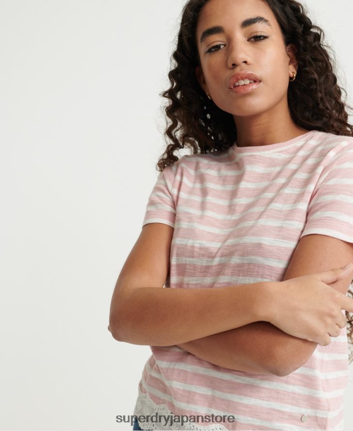 レースミックスTシャツ 女性 Superdry 衣類 ピンク 2J62PZ6775